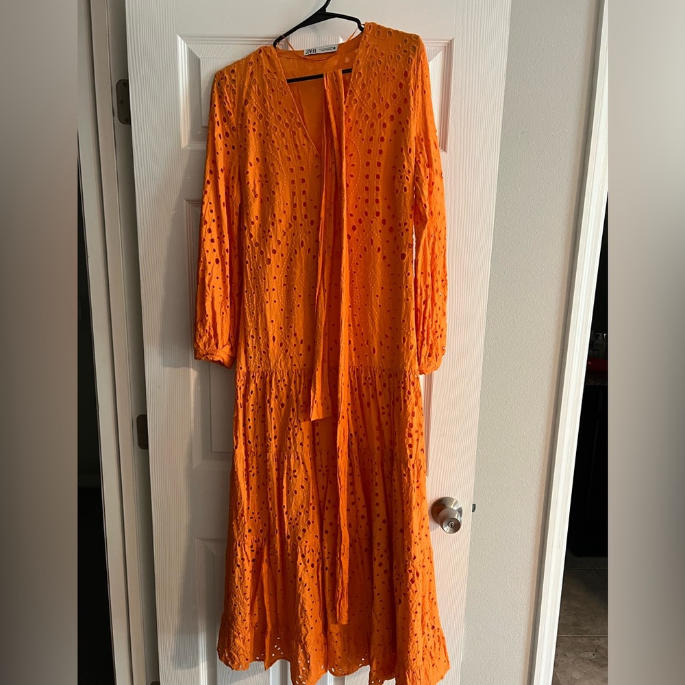Zara maxi Orange dress size M